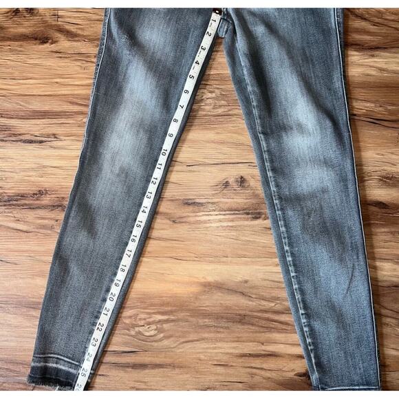 Judy Blue Denim Skinny Fit Gray High Rise Jeans Size 7 Distressed Ankle - Picture 7 of 13